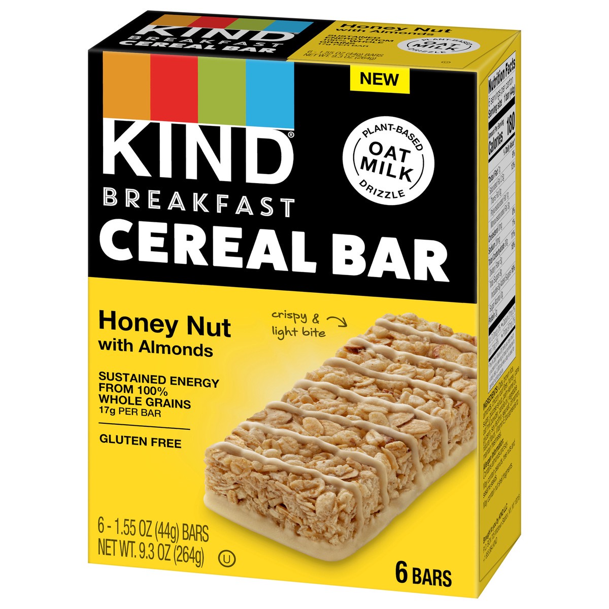 slide 4 of 9, KIND Breakfast Cereal Bars, Honey Nut with Almonds, 1.55 Ounces, 6 Count, 6 ct