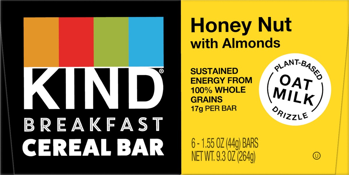 slide 8 of 9, KIND Breakfast Cereal Bars, Honey Nut with Almonds, 1.55 Ounces, 6 Count, 6 ct
