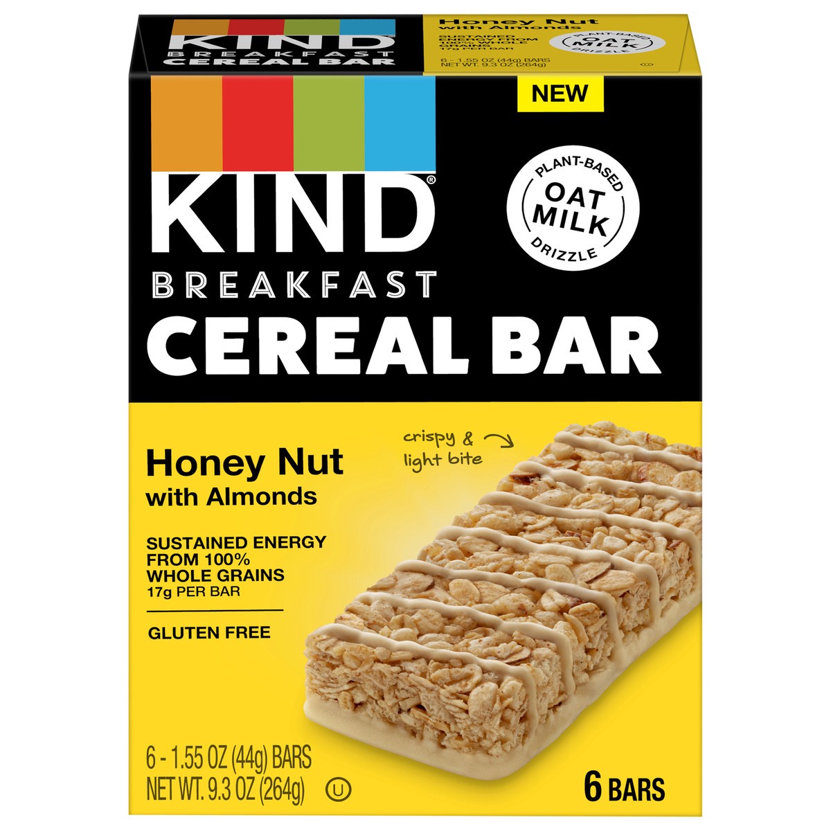 slide 1 of 9, KIND Breakfast Cereal Bars, Honey Nut with Almonds, 1.55 Ounces, 6 Count, 6 ct