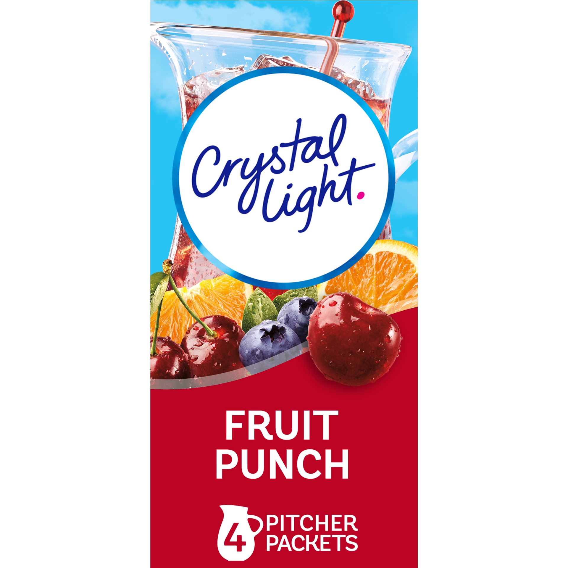 slide 1 of 10, Crystal Light Fruit Punch Artificially Flavored Powdered Drink Mix, 4 ct Pitcher Packets, 4 ct