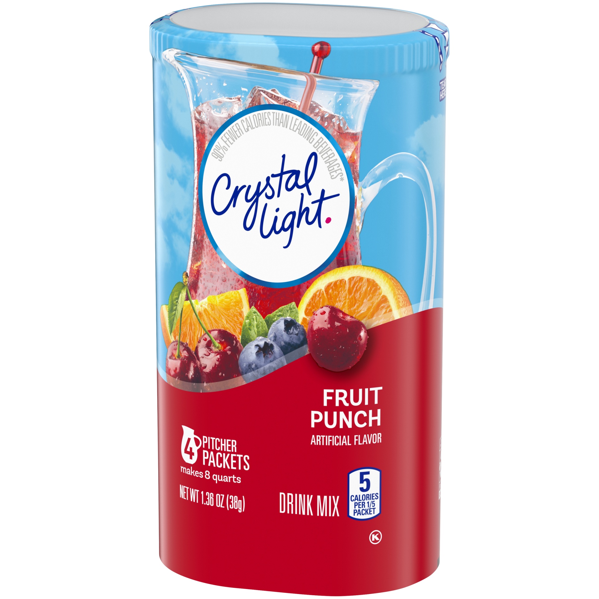 slide 7 of 10, Crystal Light Fruit Punch Artificially Flavored Powdered Drink Mix Pitcher, 1.36 oz