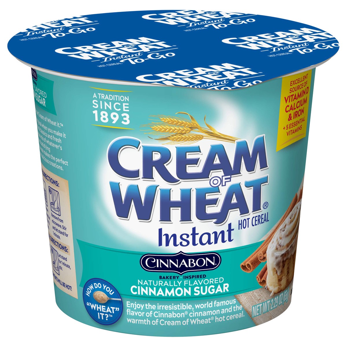 slide 2 of 9, Cream of Wheat Instant Cinnamon Sugar Hot Cereal 2.29 oz, 2.29 oz