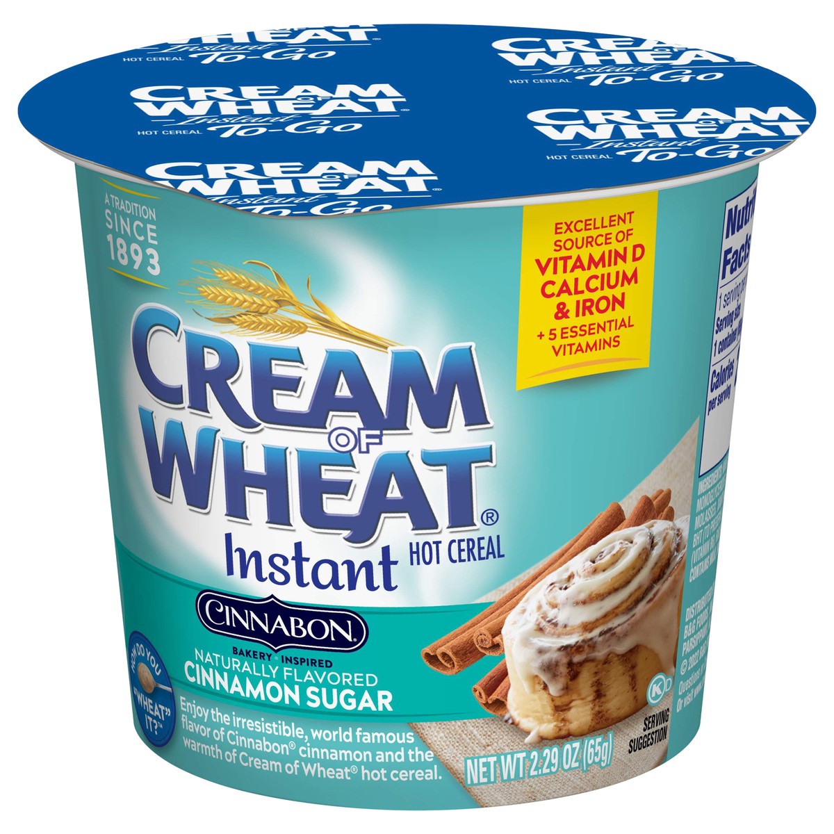 slide 3 of 9, Cream of Wheat Instant Cinnamon Sugar Hot Cereal 2.29 oz, 2.29 oz