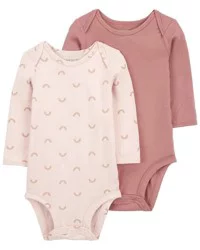Carter's Carters Baby 2-Pack PurelySoft Long-Sleeve Bodysuits Pink 6M
