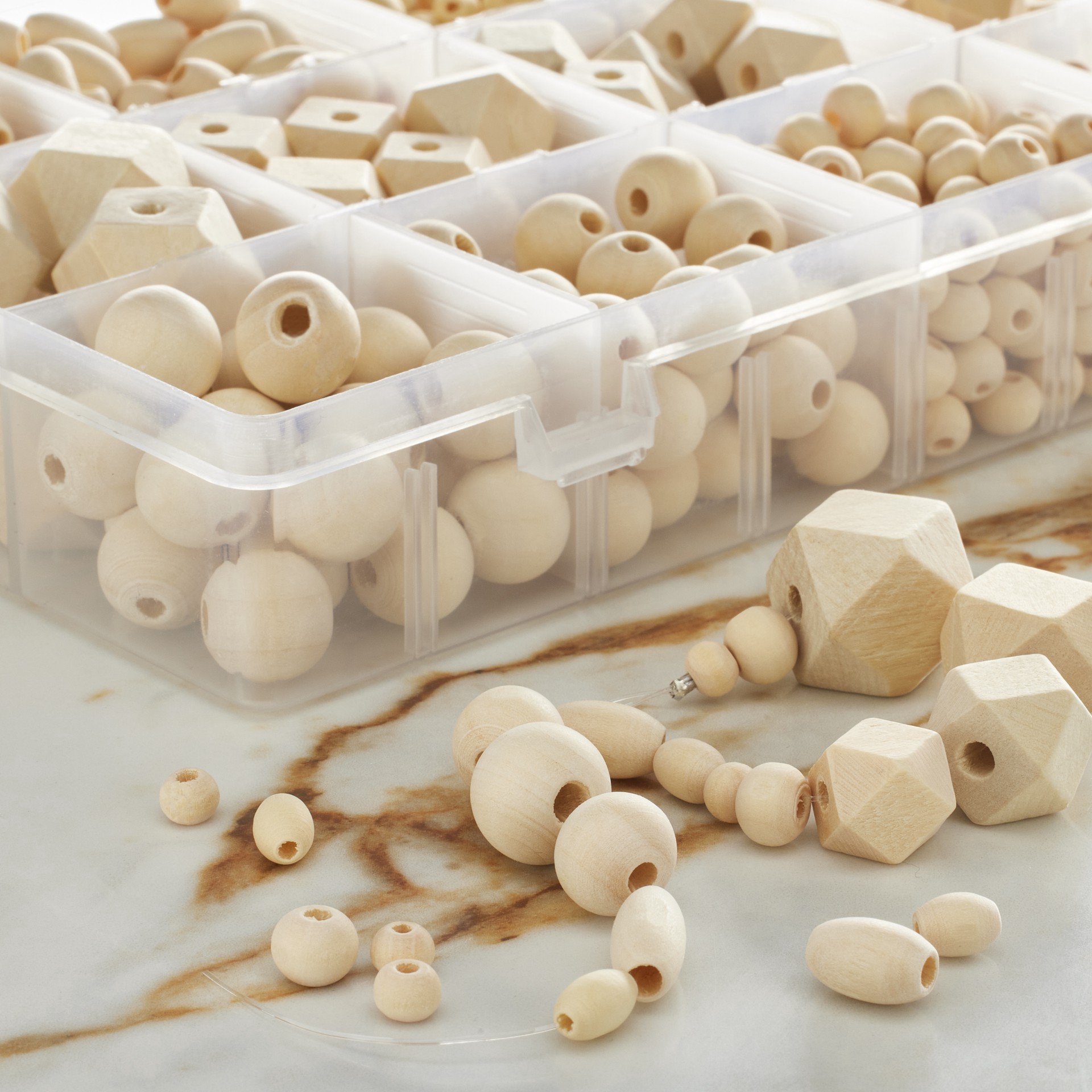 slide 2 of 3, Craft Uncoated Mixed Wooden Beads By Bead Landing, 6mm x 8mm