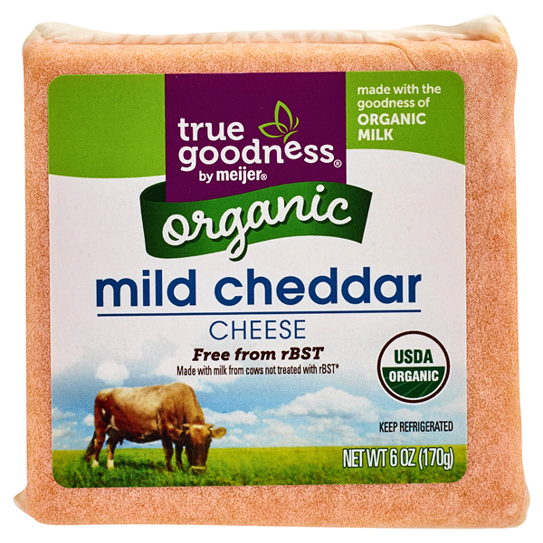 slide 1 of 1, True Goodness Organic Mild Cheddar, 6 oz