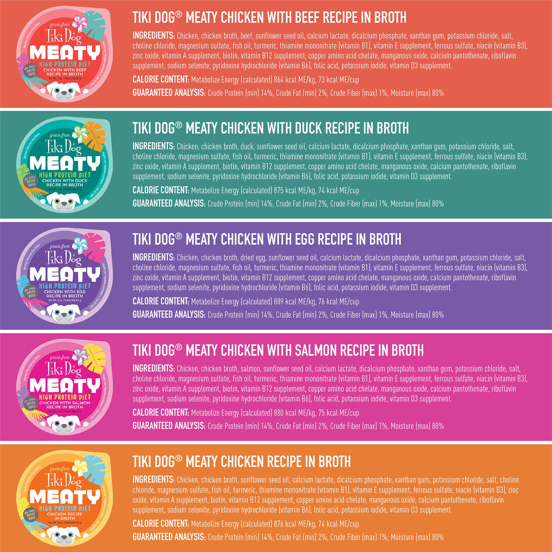 slide 5 of 8, Tiki Dog® Meaty Adult Wet Dog Food - Variety Pack, 10 Count, 30 oz