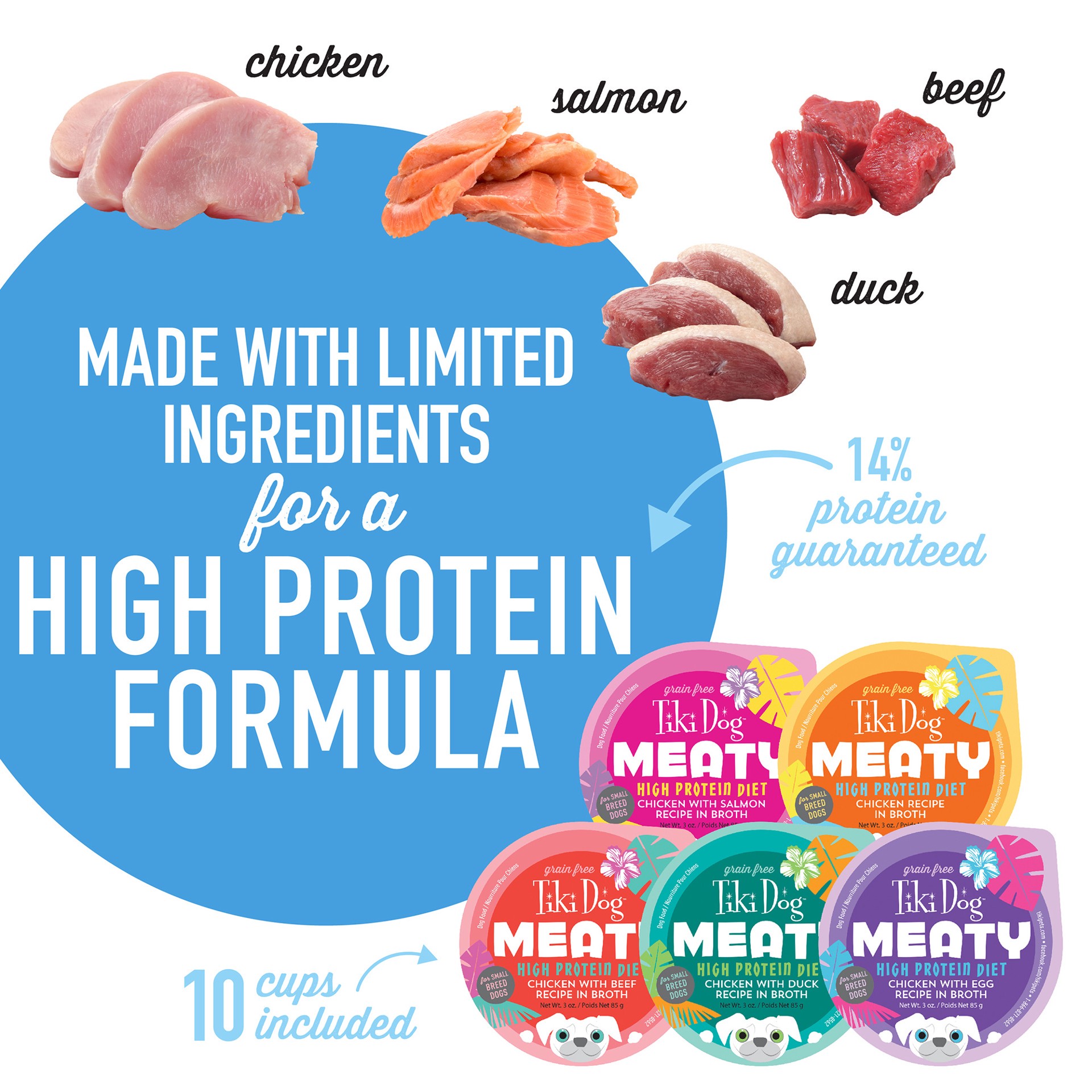 slide 6 of 8, Tiki Dog® Meaty Adult Wet Dog Food - Variety Pack, 10 Count, 30 oz