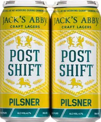 Jack's Abby Pilsner Post Shift Beer 4 ea