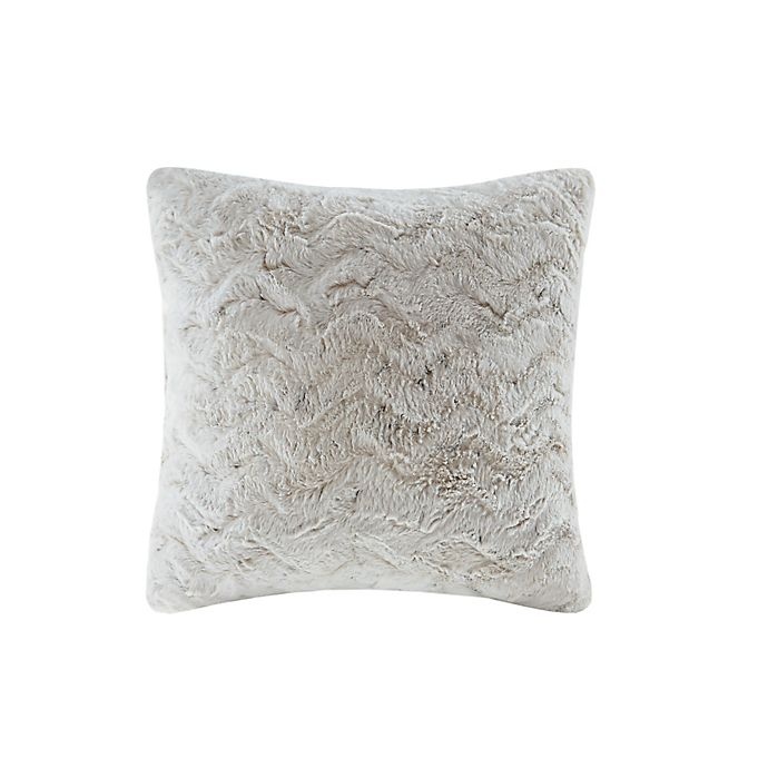 slide 1 of 4, Madison Park Zuri Faux Fur Square Throw Pillow - Snow Leopard, 1 ct