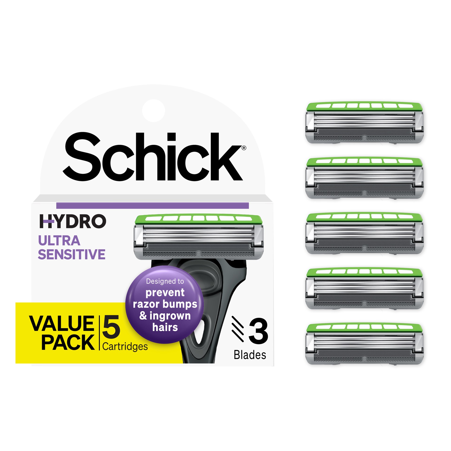 slide 2 of 2, Schick Ultra Sensitive Hydro Cartridges Value Pack 5 ea, 5 ct