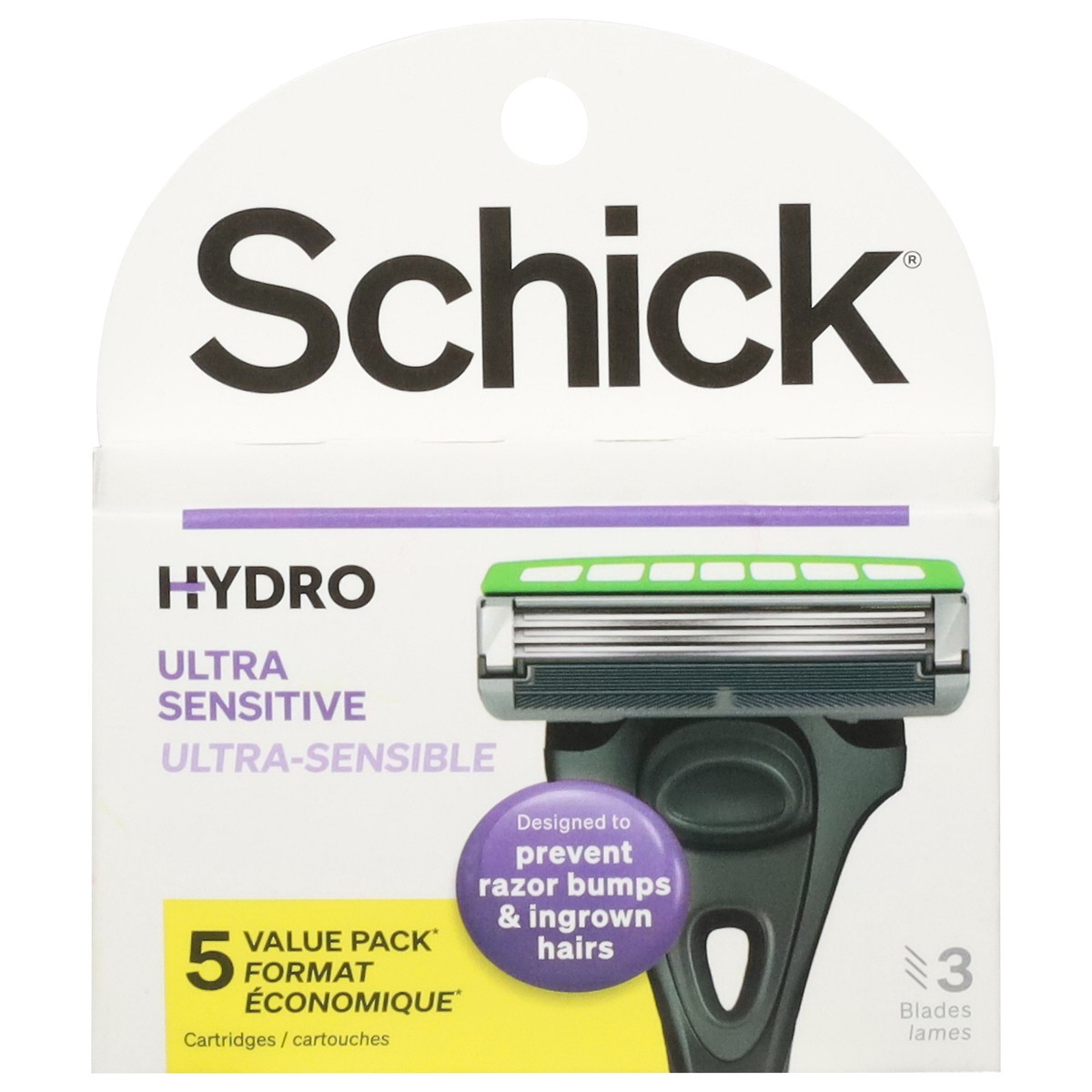 slide 1 of 2, Schick Ultra Sensitive Hydro Cartridges Value Pack 5 ea, 5 ct