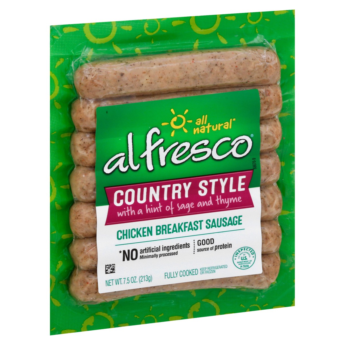 slide 2 of 9, Al Fresco Country Style Chicken Breakfast Sausage Links, 7.5 oz