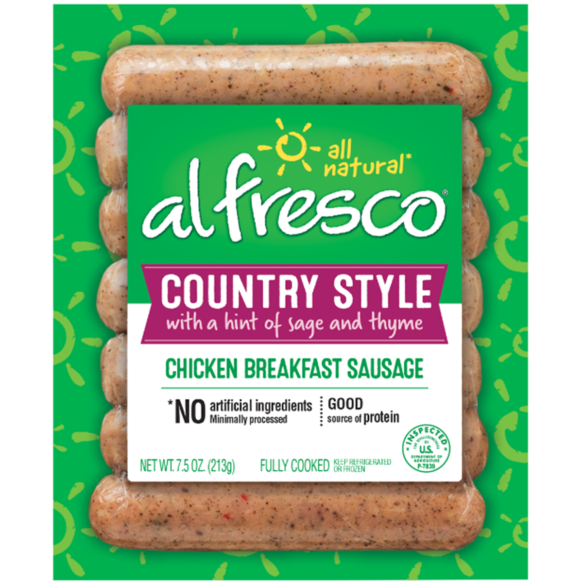 slide 1 of 1, Al Fresco Country Breakfast Link Sausage, 7.5 oz