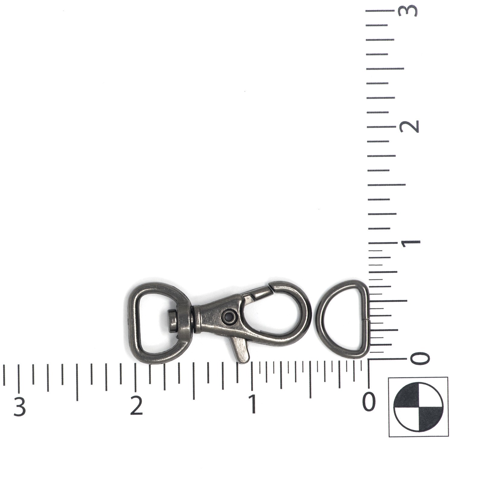 slide 3 of 3, Swivel Hook & D-Ring By Loops & Threads, 2 in x 0.63 in