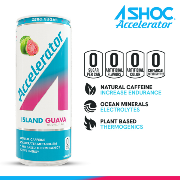 slide 5 of 19, Adrenaline Shoc Accelerator Island Guava Energy Drink - 12 fl oz Can, 12 fl oz