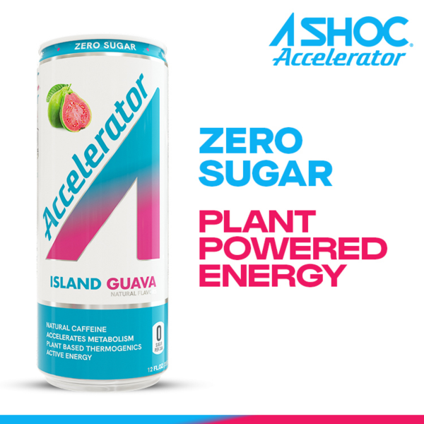 slide 2 of 19, Adrenaline Shoc Accelerator Island Guava Energy Drink - 12 fl oz Can, 12 fl oz