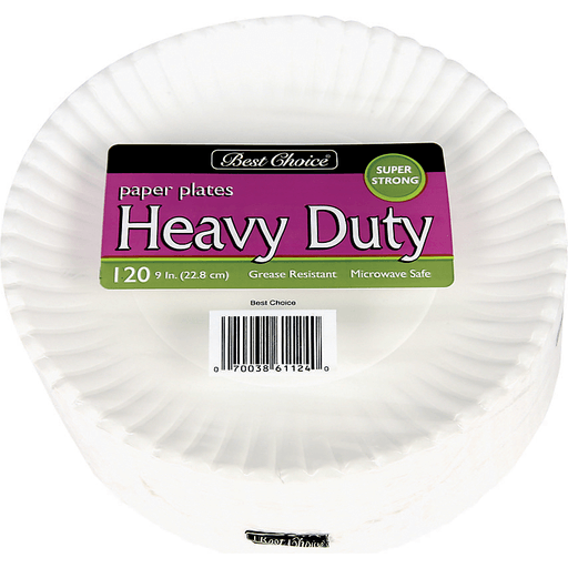 slide 1 of 1, Best Choice Heavy Duty Paper Plates, 120 ct