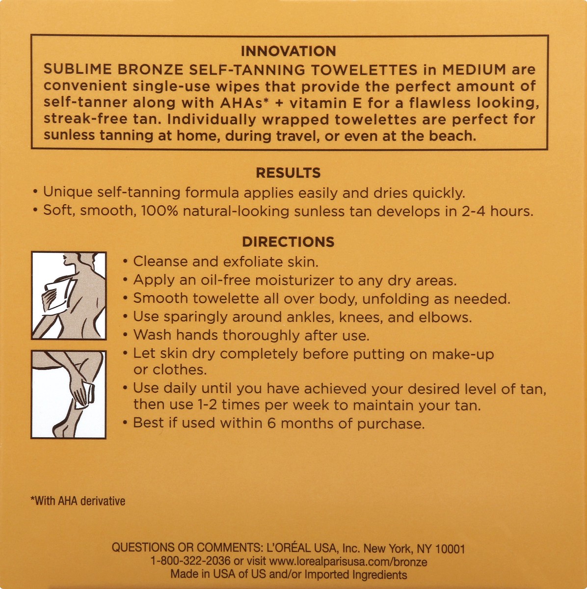 slide 7 of 7, L'Oréal L'Oreal Paris Sublime Bronze Self-Tanning Towelettes Medium Natural Tan - 6ct, 6 ct