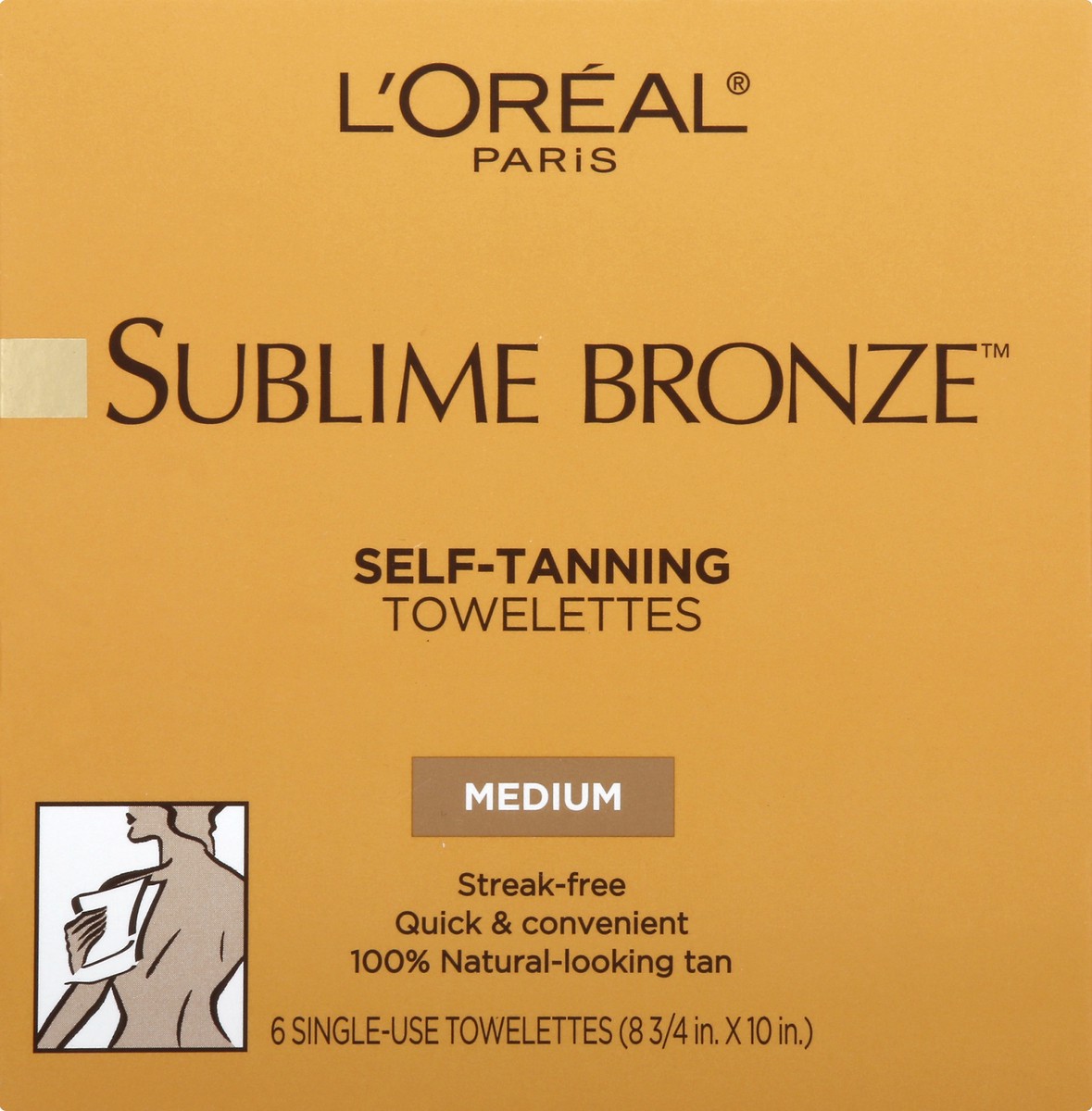 slide 3 of 7, L'Oréal L'Oreal Paris Sublime Bronze Self-Tanning Towelettes Medium Natural Tan - 6ct, 6 ct