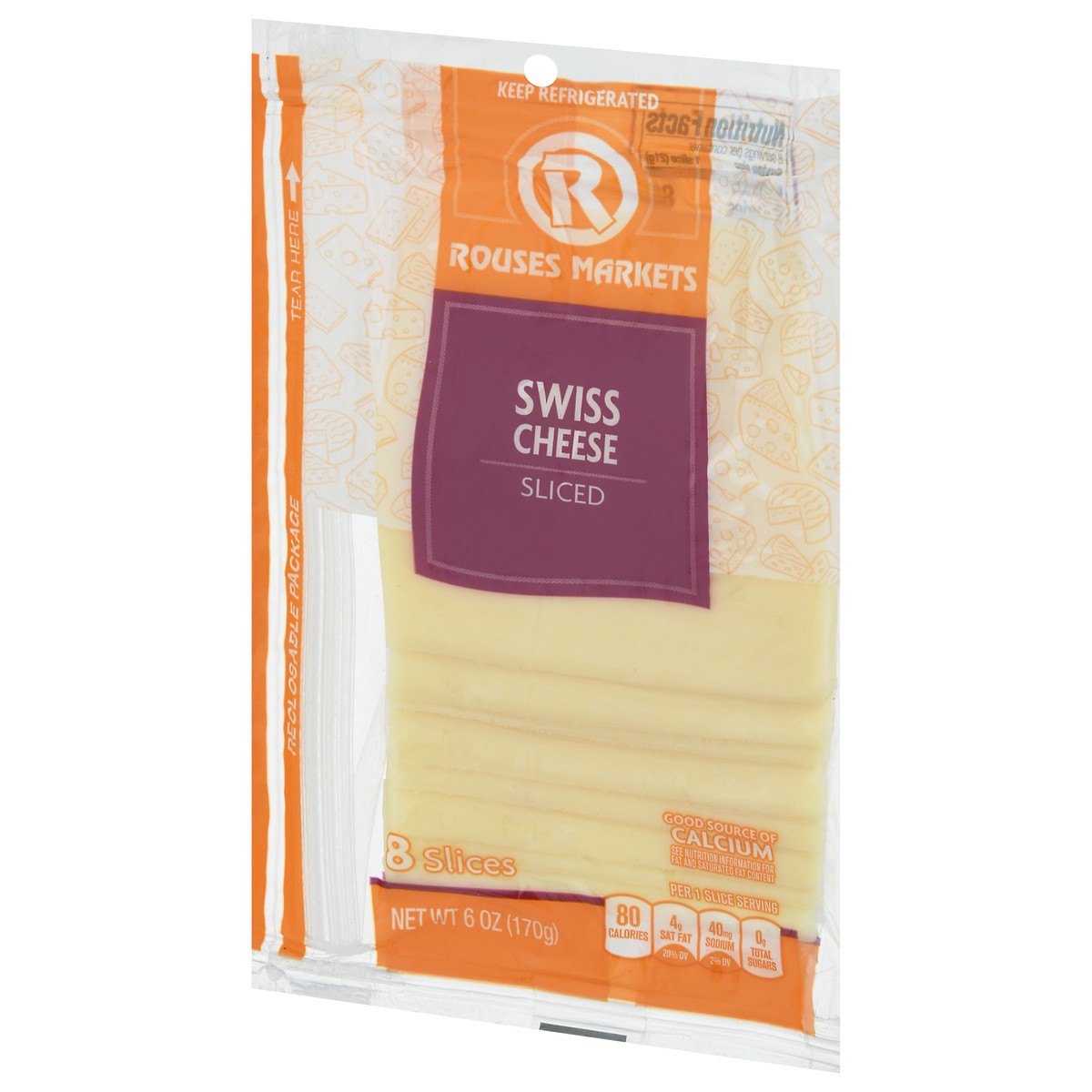 slide 12 of 13, Rouses Markets Swiss Sliced Cheese 8 Slices, 8 ct