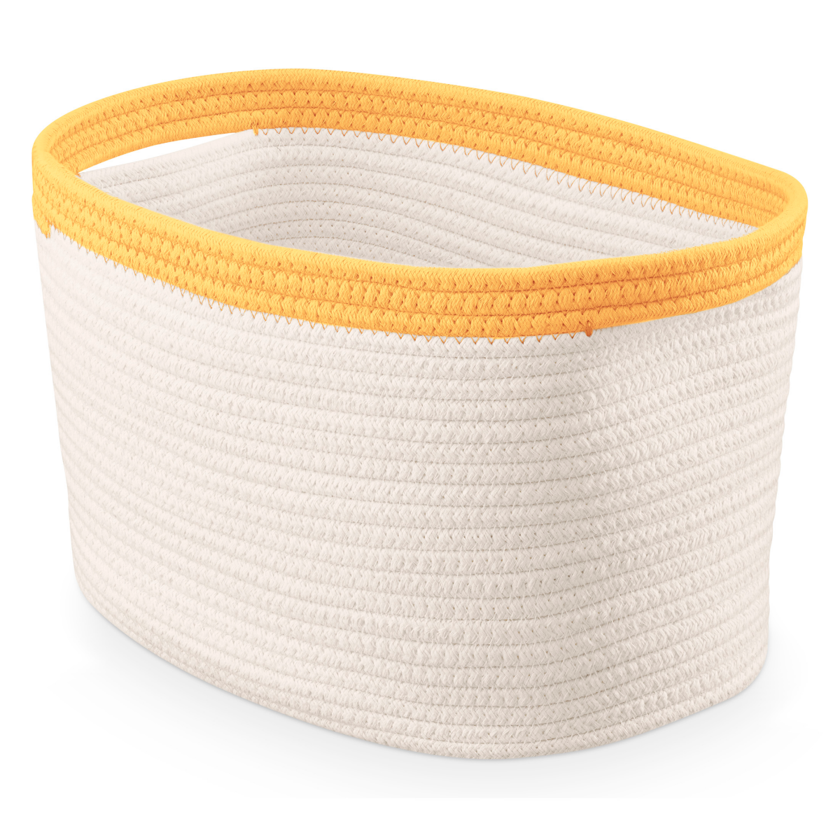 slide 1 of 4, Whitmor Rop Bin Natural With Saffron Yellow Accent Top, 1 ct
