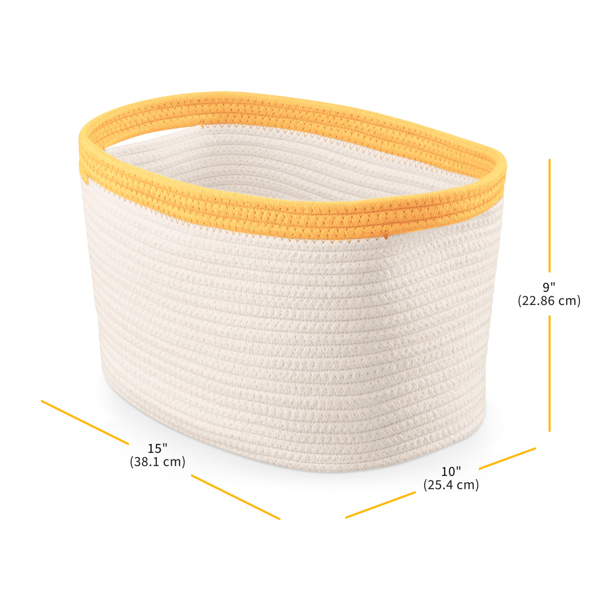 slide 2 of 4, Whitmor Rop Bin Natural With Saffron Yellow Accent Top, 1 ct