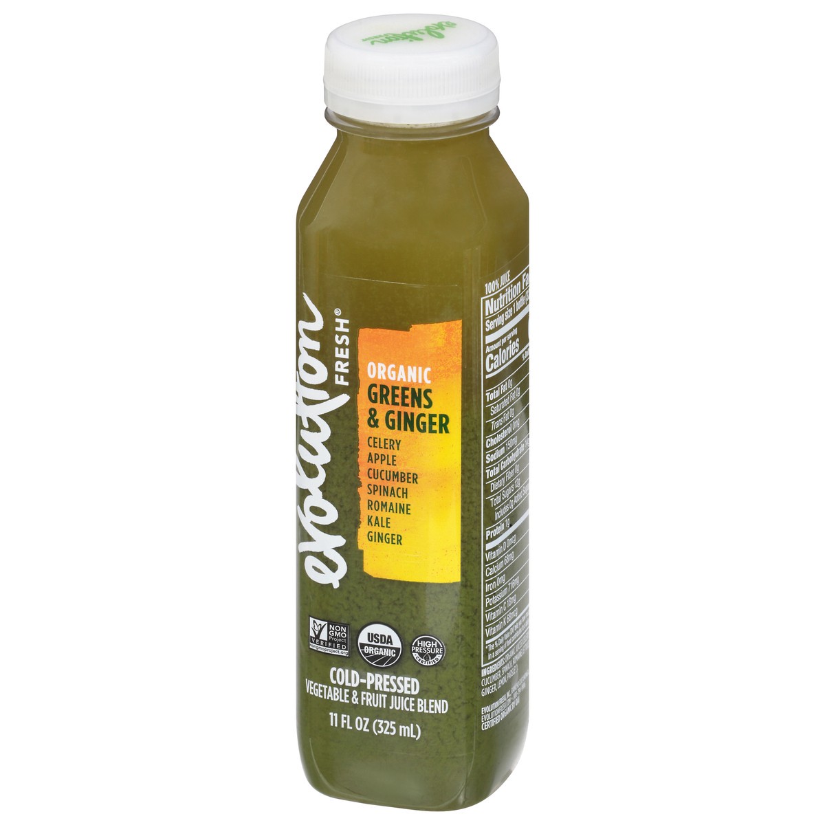 slide 4 of 9, Evolution Fresh Organic Greens & Ginger Cold-Pressed Vegetable & Fruit Juice Blend 11 oz., 11 fl oz