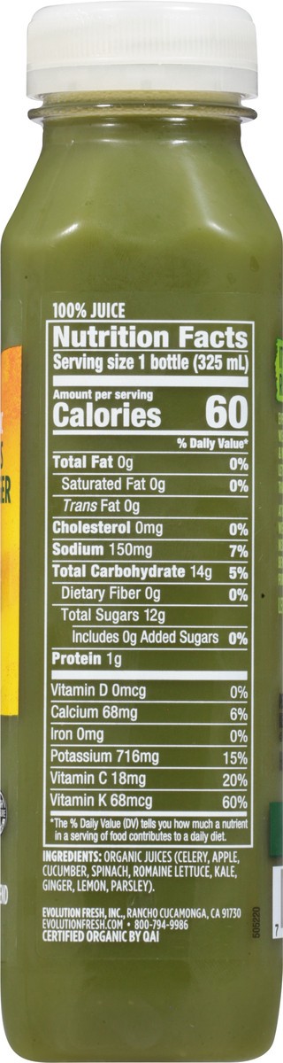 slide 6 of 9, Evolution Fresh Organic Greens & Ginger Cold-Pressed Vegetable & Fruit Juice Blend 11 oz., 11 fl oz