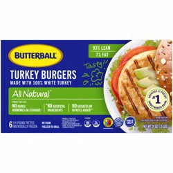 Butterball 98%/7% Turkey Burgers 6 ea