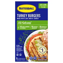 Butterball 98%/7% Turkey Burgers 6 ea