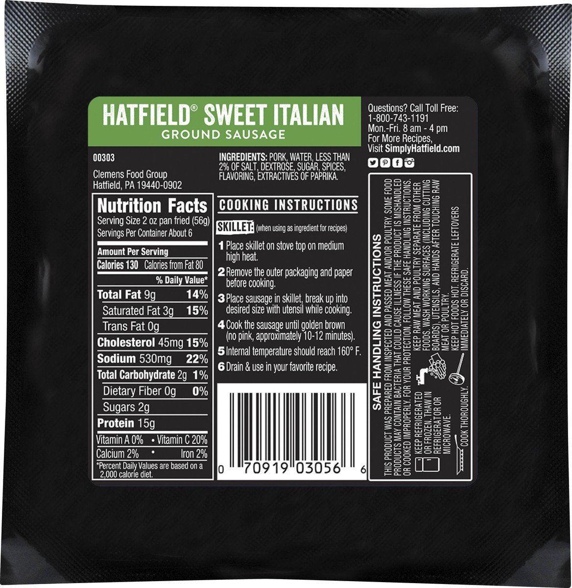 slide 5 of 7, Hatfield Recipe Essentials Sweet Italian Ground Sausage 16 oz, 16 oz