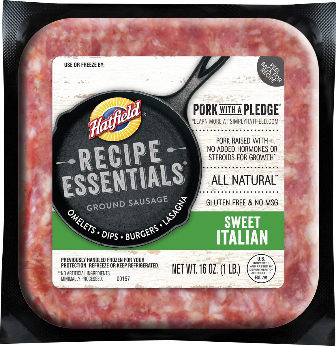 slide 6 of 7, Hatfield Recipe Essentials Sweet Italian Ground Sausage 16 oz, 16 oz