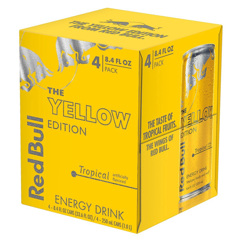 slide 4 of 7, Red Bull Yellow Edition Can, 4 ct; 8.4 oz