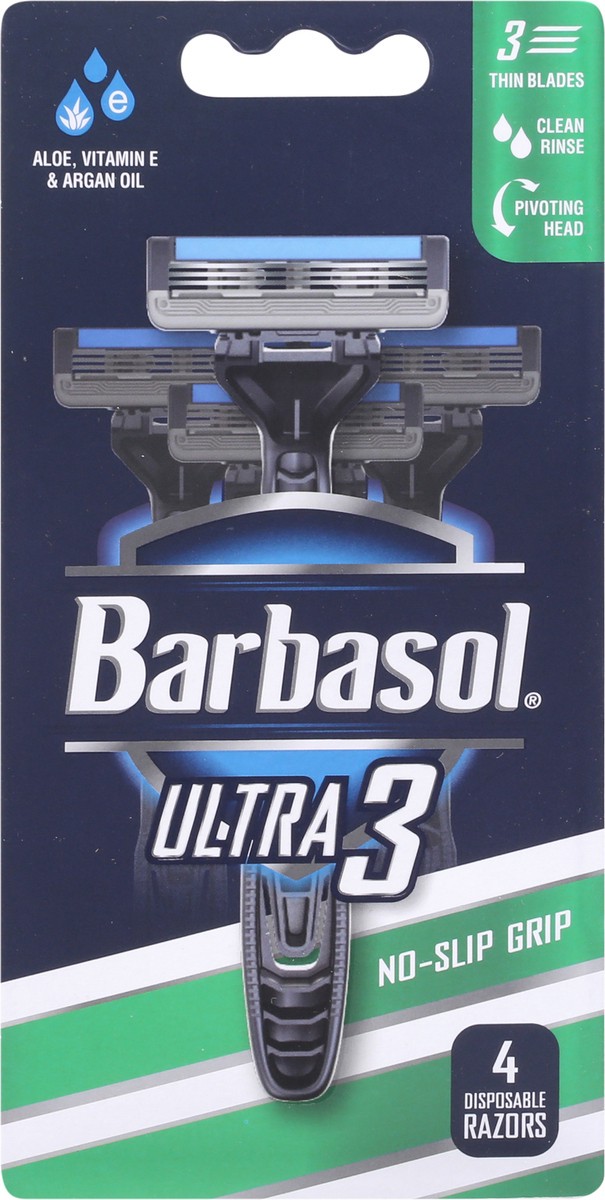 slide 7 of 9, Barbasol Disposable Ultra 3 Razors 4 ea, 4 ct