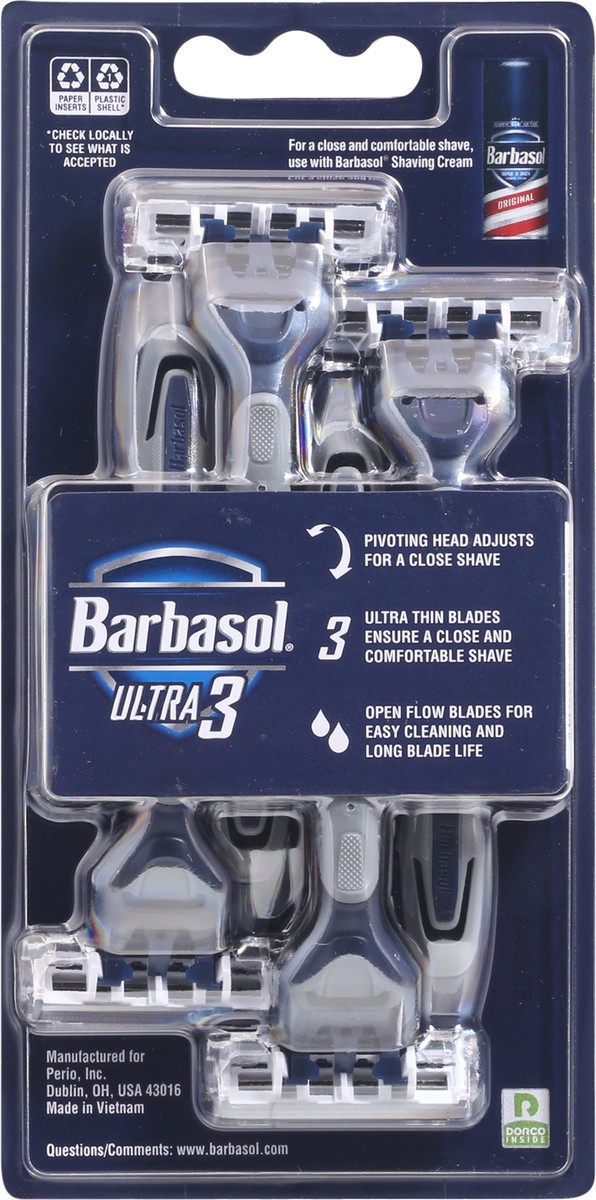 slide 8 of 9, Barbasol Disposable Ultra 3 Razors 4 ea, 4 ct