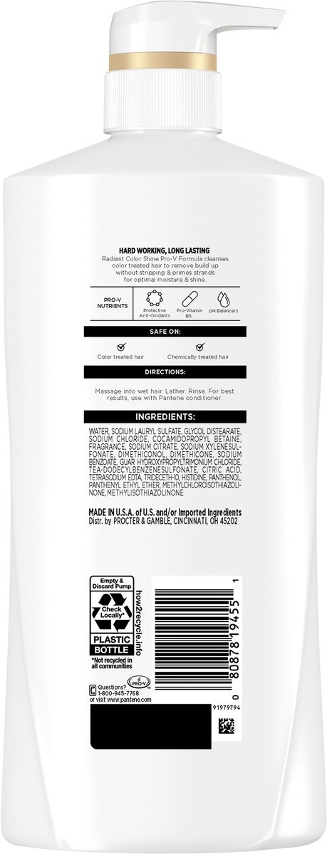 slide 2 of 3, PANTENE PRO-V Radiant Color Shine Shampoo, 23.6oz, 23.60 fl oz