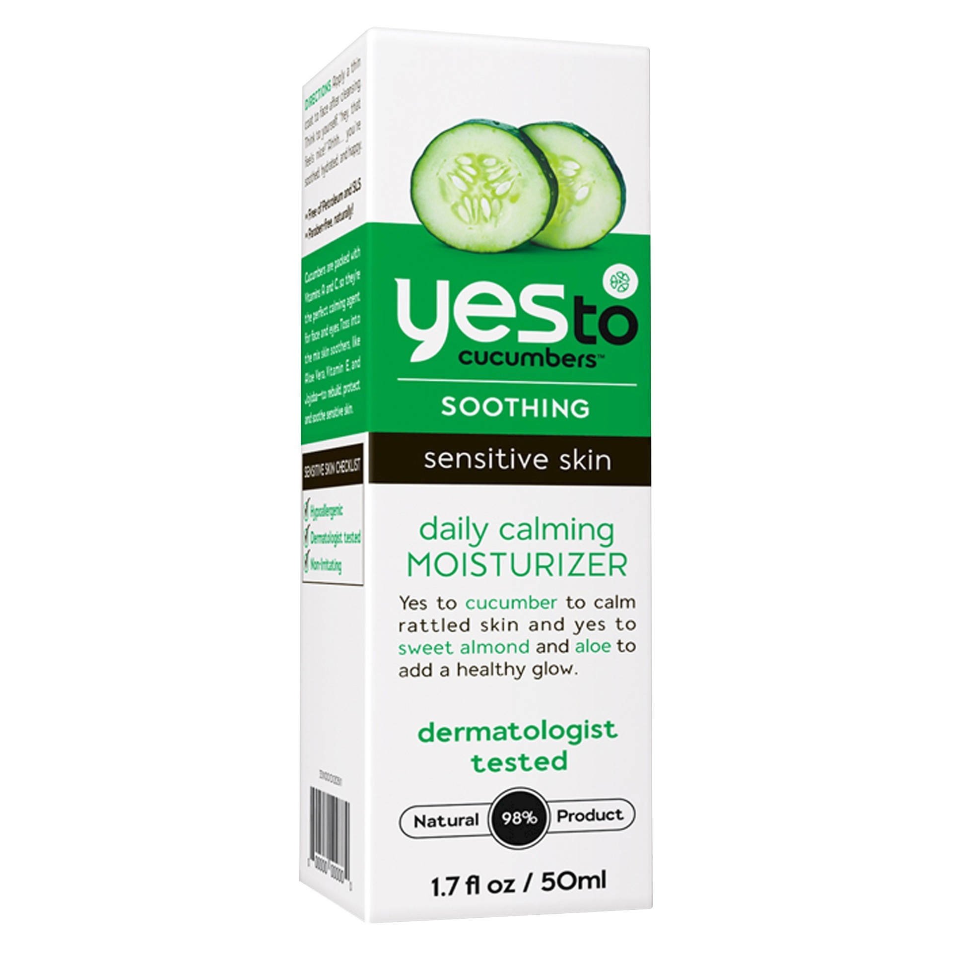 slide 1 of 1, Yes to Cucumbers Soothing Sensitive Skin Daily Moisturizer, 1.7 fl oz