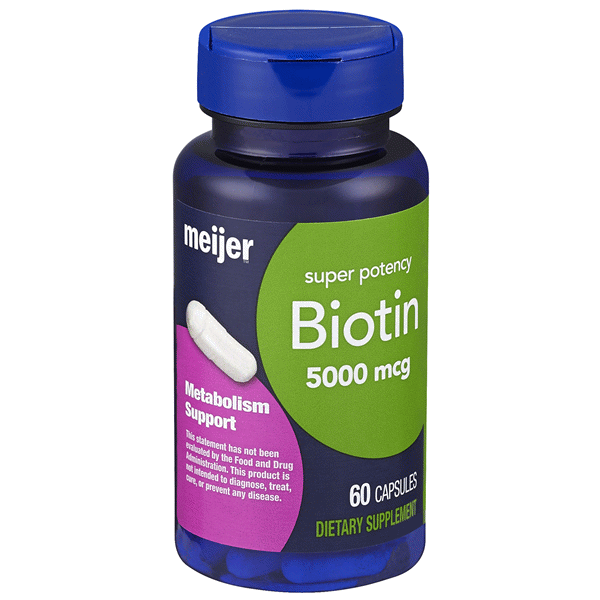 slide 1 of 3, Meijer Biotin 5000mcg Capsule, 60 ct