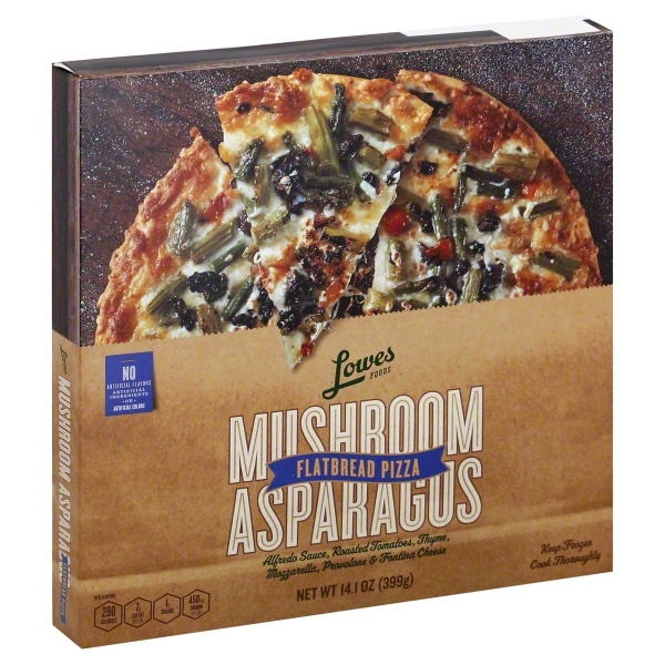 slide 1 of 1, Lowes Foods Pizza Flatbread Mushroom Asparagus, 14 oz