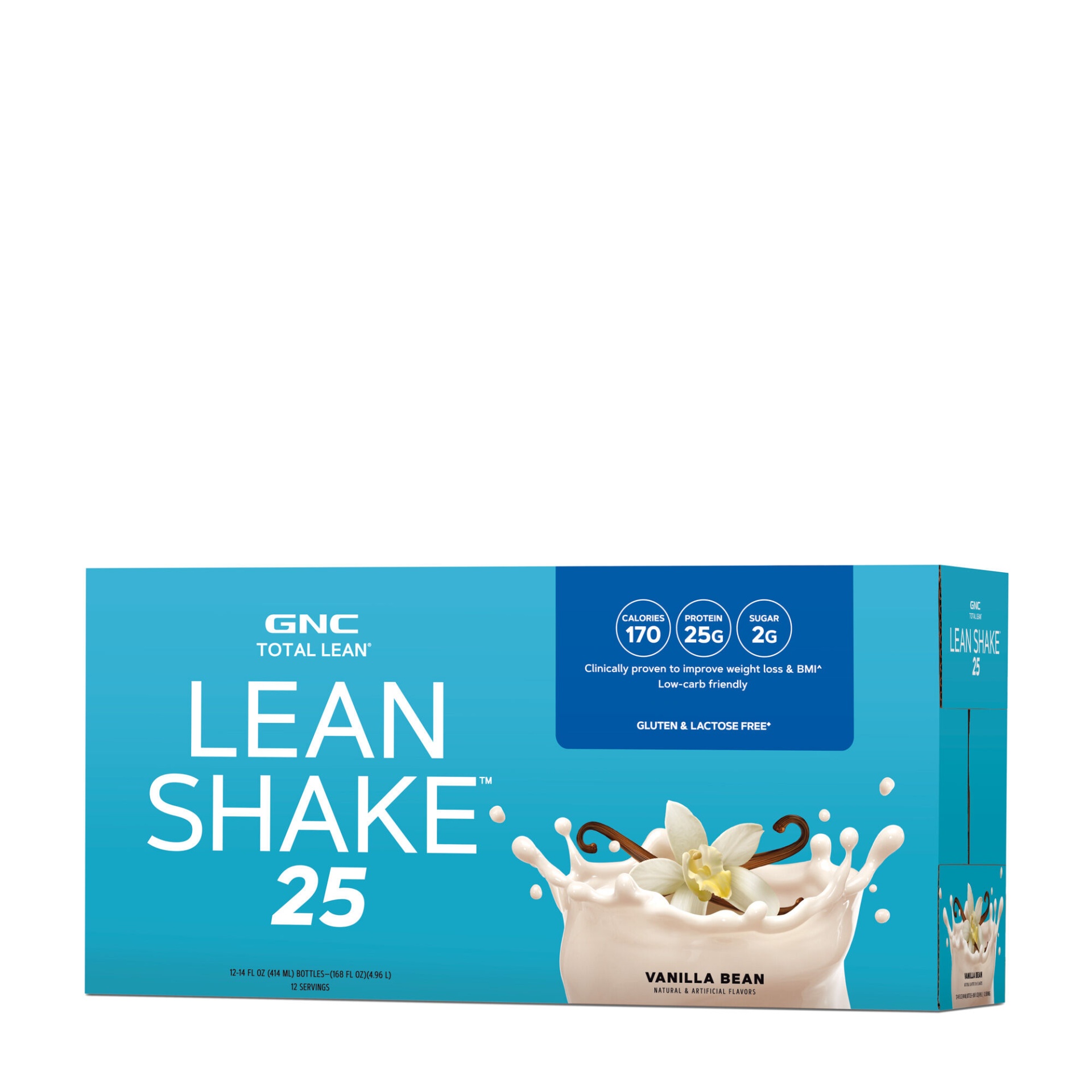 slide 1 of 1, GNC Total Lean Lean Shake 25 - Vanilla Bean, 12 ct