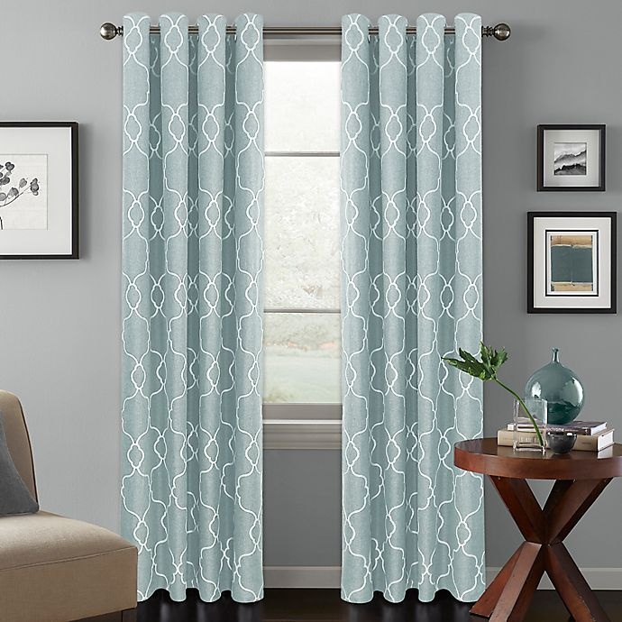 slide 1 of 2, Colordrift Mandy Grommet Top Room-Darkening Window Curtain Panel - Spa, 63 in