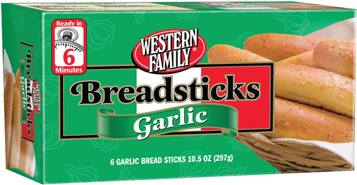 slide 1 of 1, Western Family Breadsticks Garlic, 10.5 oz