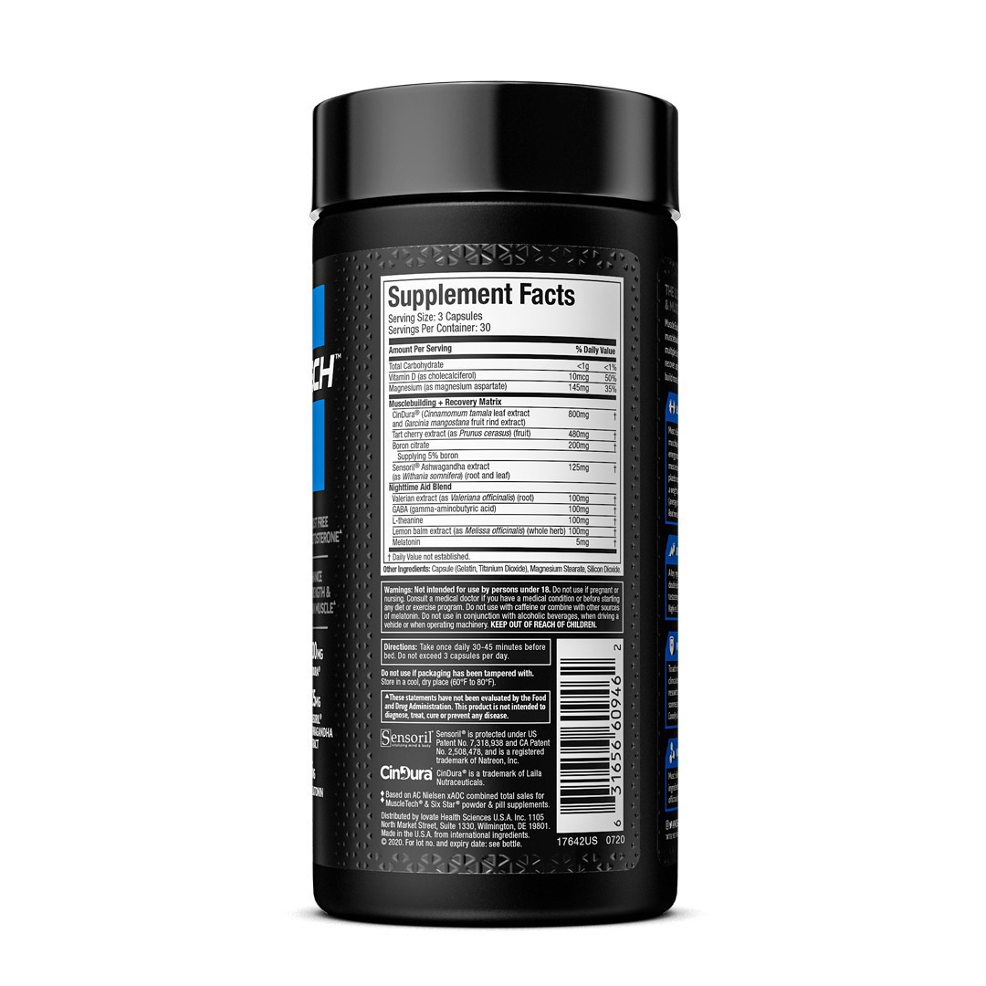 slide 2 of 3, MuscleTech Muscle Builder PM Nighttime Recovery Formula Capsules, 90 Count, 90 ct