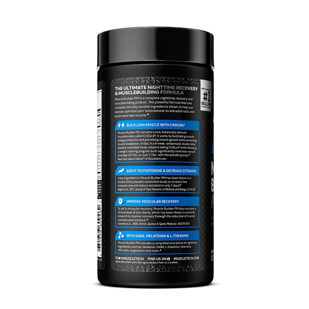 slide 3 of 3, MuscleTech Muscle Builder PM Nighttime Recovery Formula Capsules, 90 Count, 90 ct
