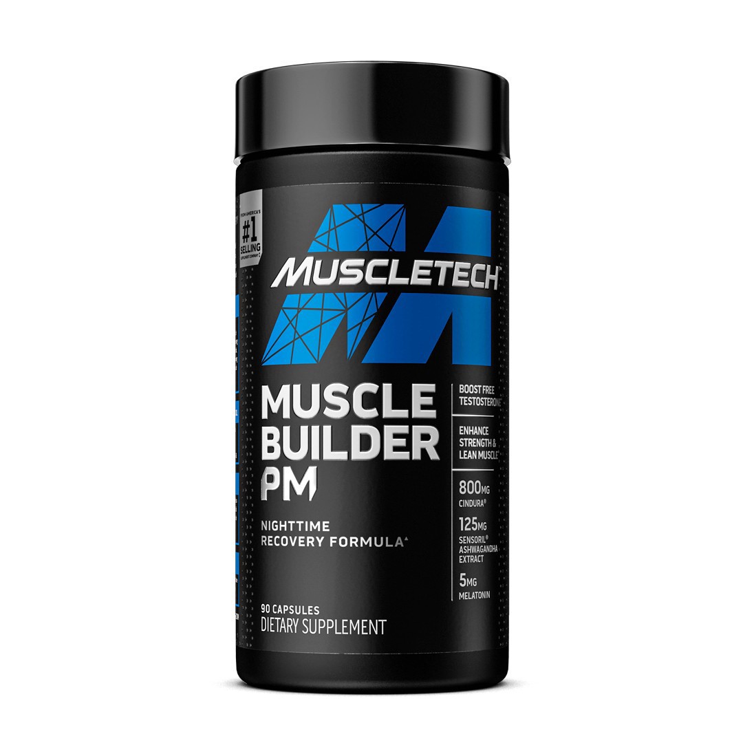 slide 1 of 3, MuscleTech Muscle Builder PM Nighttime Recovery Formula Capsules, 90 Count, 90 ct