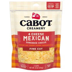 Cabot Mexican 4 Cheese Fine Cut Shredded Cheese