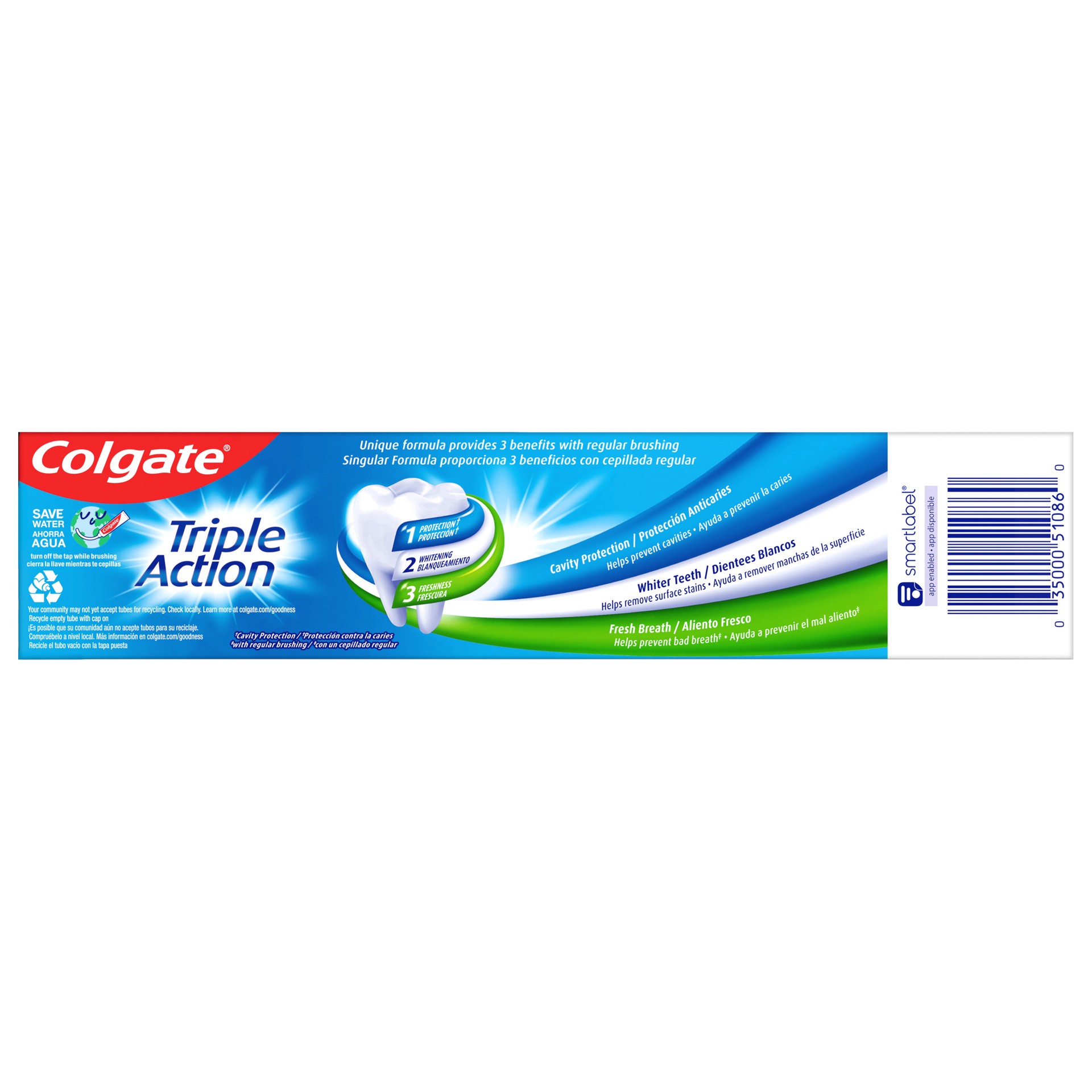 slide 5 of 6, Colgate Triple Action Mint Toothpast, 1 ct