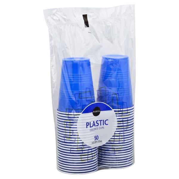 slide 1 of 1, Publix Colored Plastic Party Cups, 50 ct; 18 oz