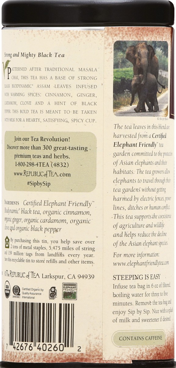 slide 3 of 9, The Republic of Tea Bold Black Chai, 2.03 oz